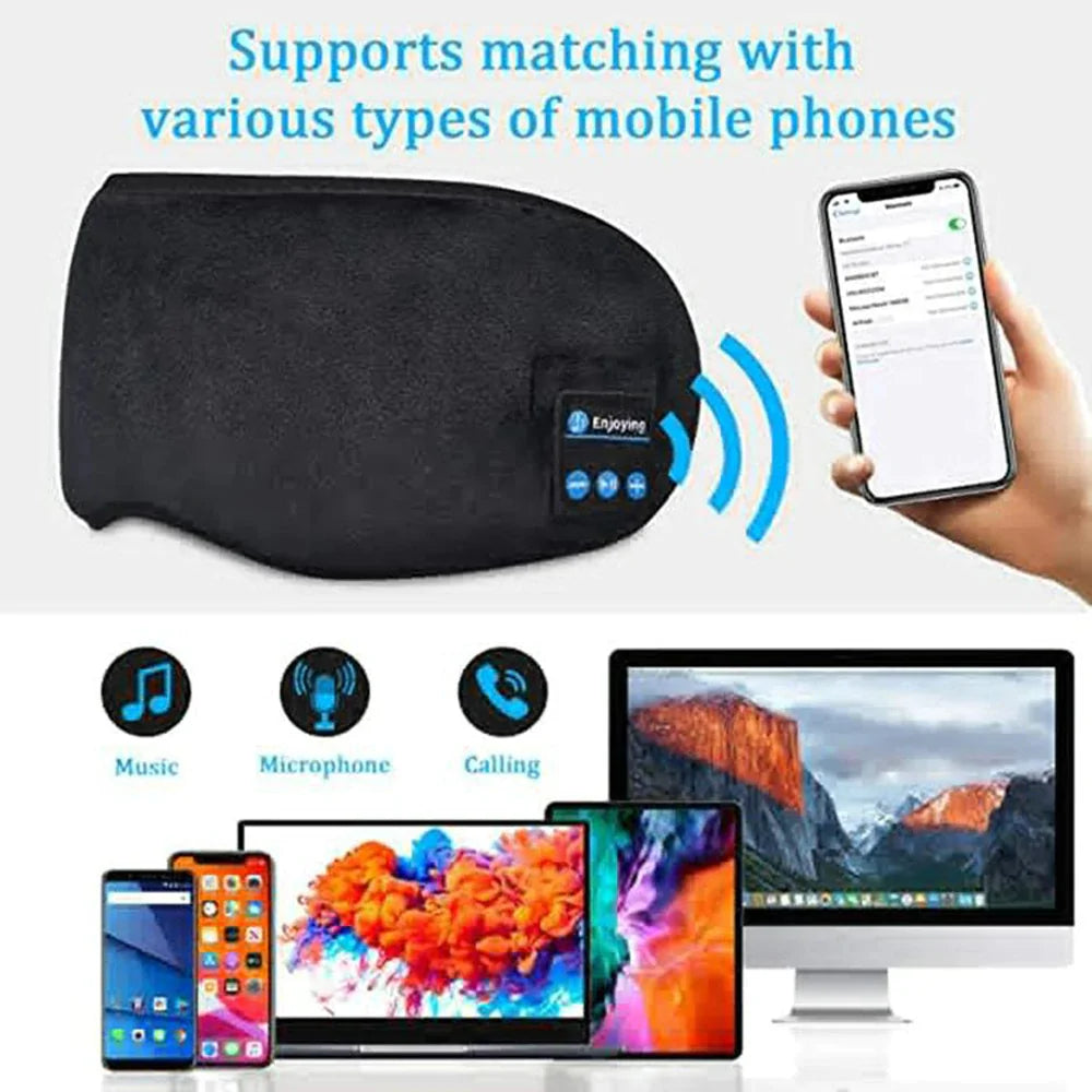 Masque de Sommeil Bluetooth avec Écouteurs Stéréo